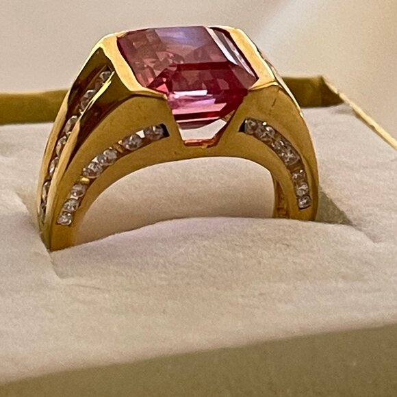 Sunset Padparadscha Sapphire Baguette 7.10ct Size 6 - Picture 4 of 11